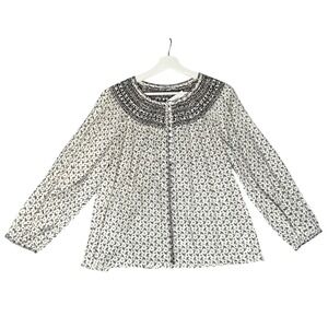 NWT Madewell‎ Embroidered Floral Blouse Long Sleeve Button Front Womens M Size M